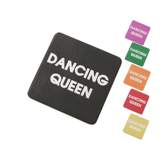 Dancing Queen Bamboo Coaster Set – Assorted Colours (Pack of 6)