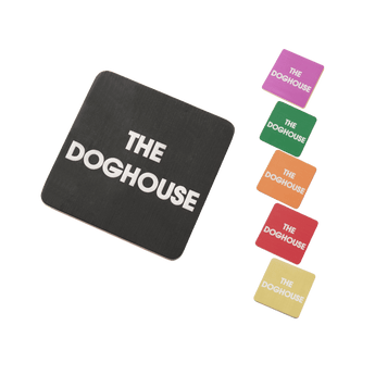 The Doghouse Bamboo Coaster Set – Assorted Colours (Pack of 6)