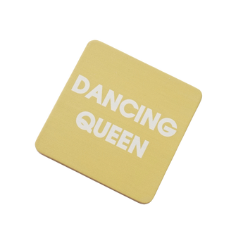 Dancing Queen Bamboo Coaster Set – Solid Yellow (Pack of 6)