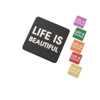 Life Is Beautiful Bamboo Coaster Set – Assorted Colours (Pack of 6)