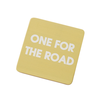 One For The Road Bamboo Coaster Set – Solid Yellow (Pack of 6)