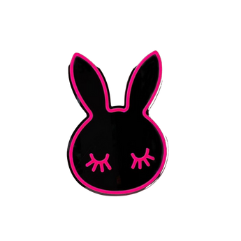 LED Neon Acrylic Mirror Desk Top/ Wall Light Pink Bunny Emoji Mirror