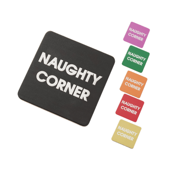 Naughty Corner Bamboo Coaster Set – Assorted Colours (Pack of 6)