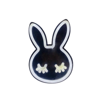 LED Neon Acrylic Mirror Desk Top/ Wall Light Pink Bunny Emoji Mirror