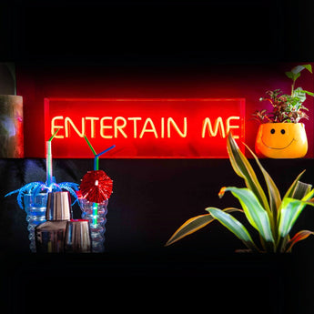 Entertain Me Neon LED Acrylic Lightbox