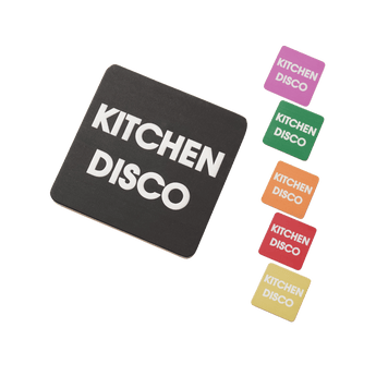 Kitchen Disco Bamboo Coaster Set – Assorted Colours (Pack of 6)