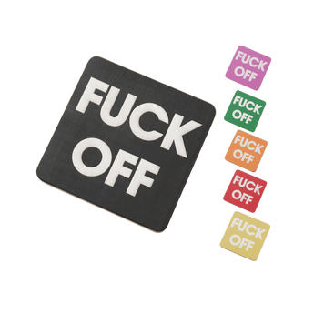 Fuck Off Bamboo Coaster Set – Assorted Colours (Pack of 6)