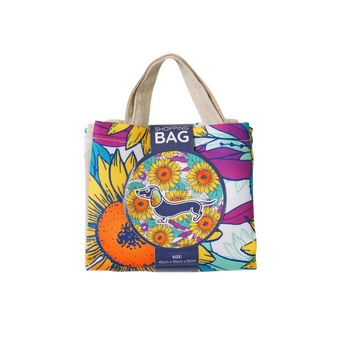 Reusable Shopping Bags - Sunflower Dachshund