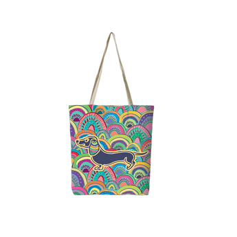 Reusable Shopping Bags - Rainbow Dachshund