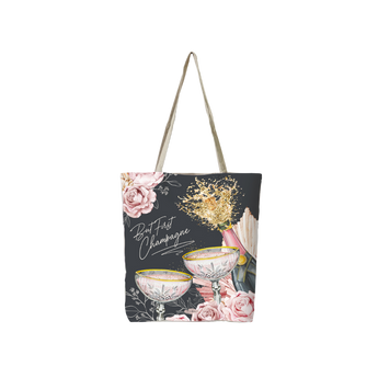 Reusable Shopping Bags - BUT FIRST CHAMPAGNE