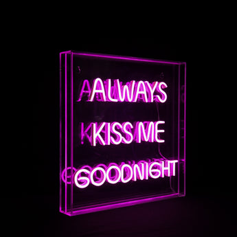 Ultimate LED Neon Always Kiss Me Goodnight Light Box – Add a Touch of Fun & Funky to Any Space!