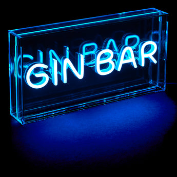 Blue Gin Bar Neon LED Acrylic Lightbox