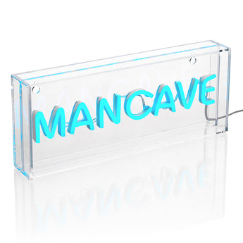 Blue Mancave Neon Sign