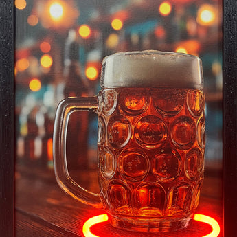 LED Neon Framed Wall Art – Beer Glass