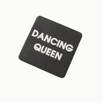 Dancing Queen Bamboo Coaster Set – Black (Pack of 6)