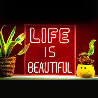 Life Is Beautiful Neon Led Acrylic Lightbox