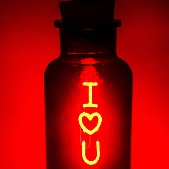 I love you Neon Light in Glass Bottle