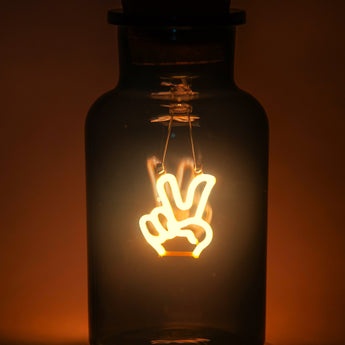 Peace Neon Light in Glass Bottle