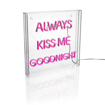 Ultimate LED Neon Always Kiss Me Goodnight Light Box – Add a Touch of Fun & Funky to Any Space!