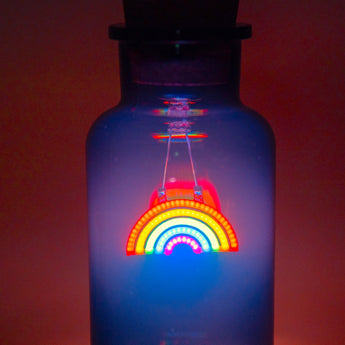 Rainbow Neon Light in Glass Bottle